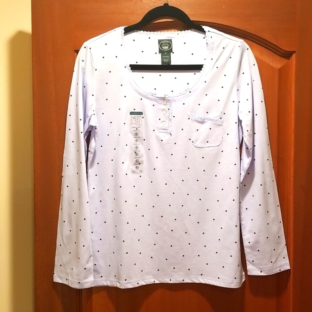 NWOT Laura Ashley Pajama Polka Dot Top, size S